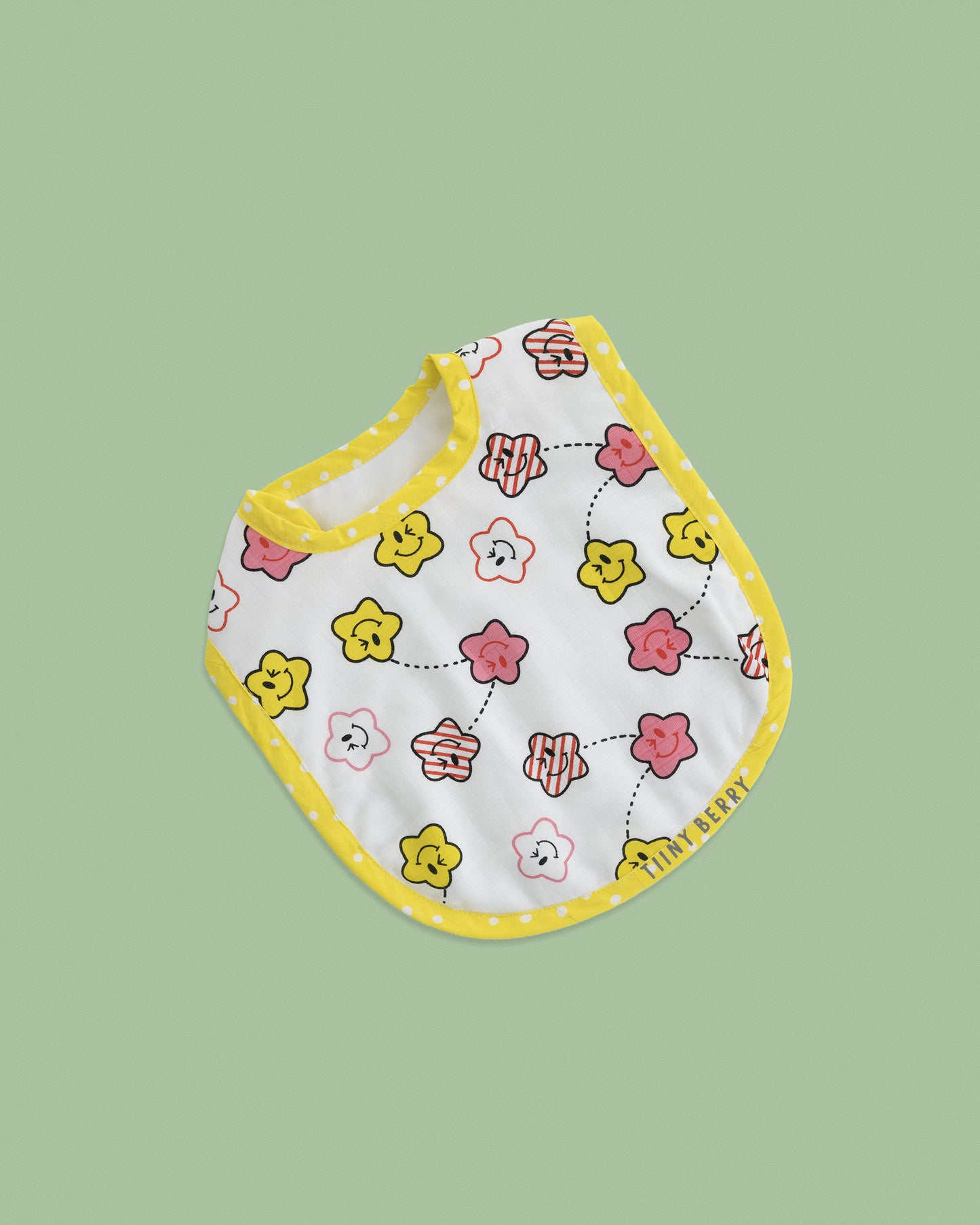 Muslin bib cloth Smiling stars
