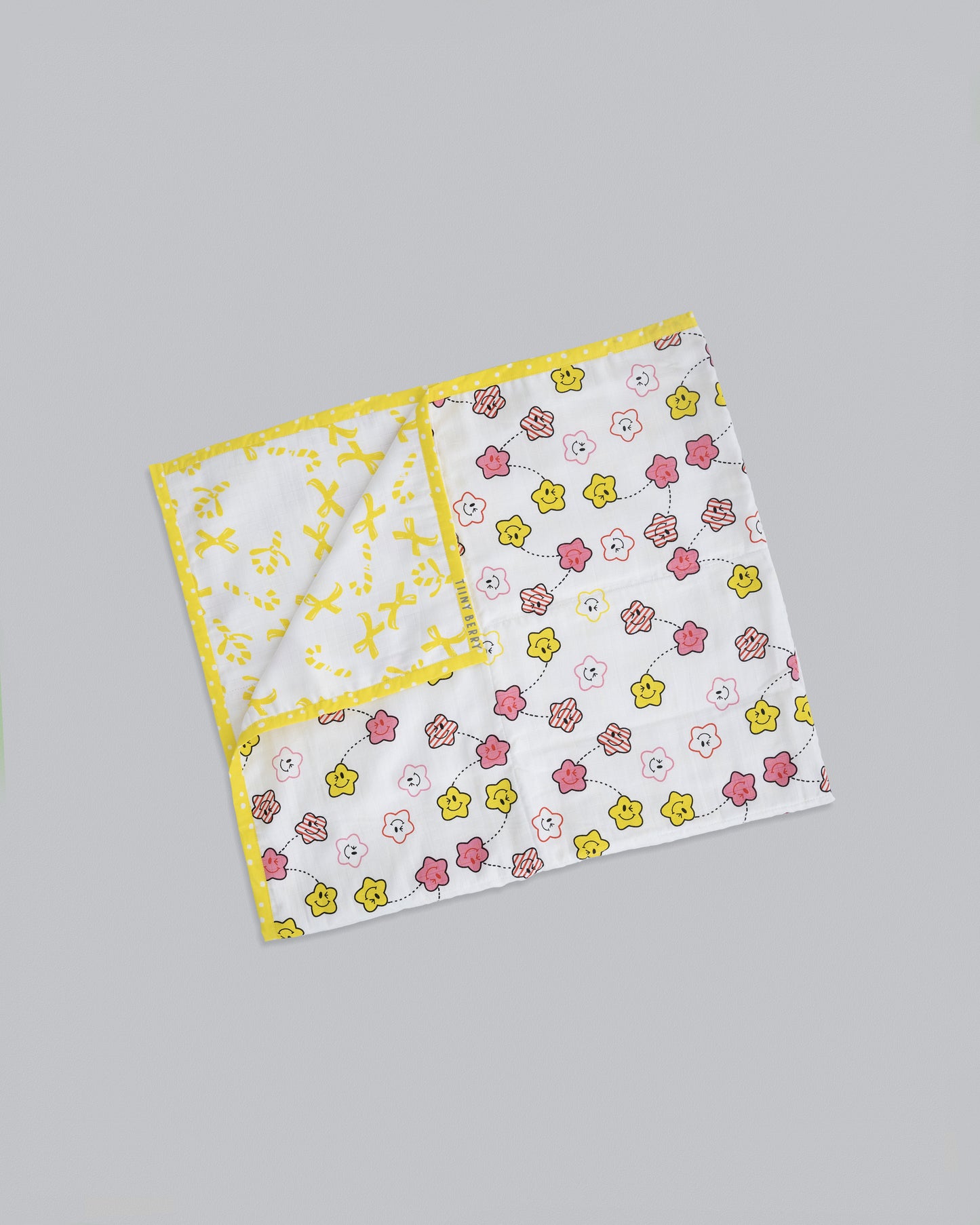 Muslin Reversable blanket- Smiling Stars