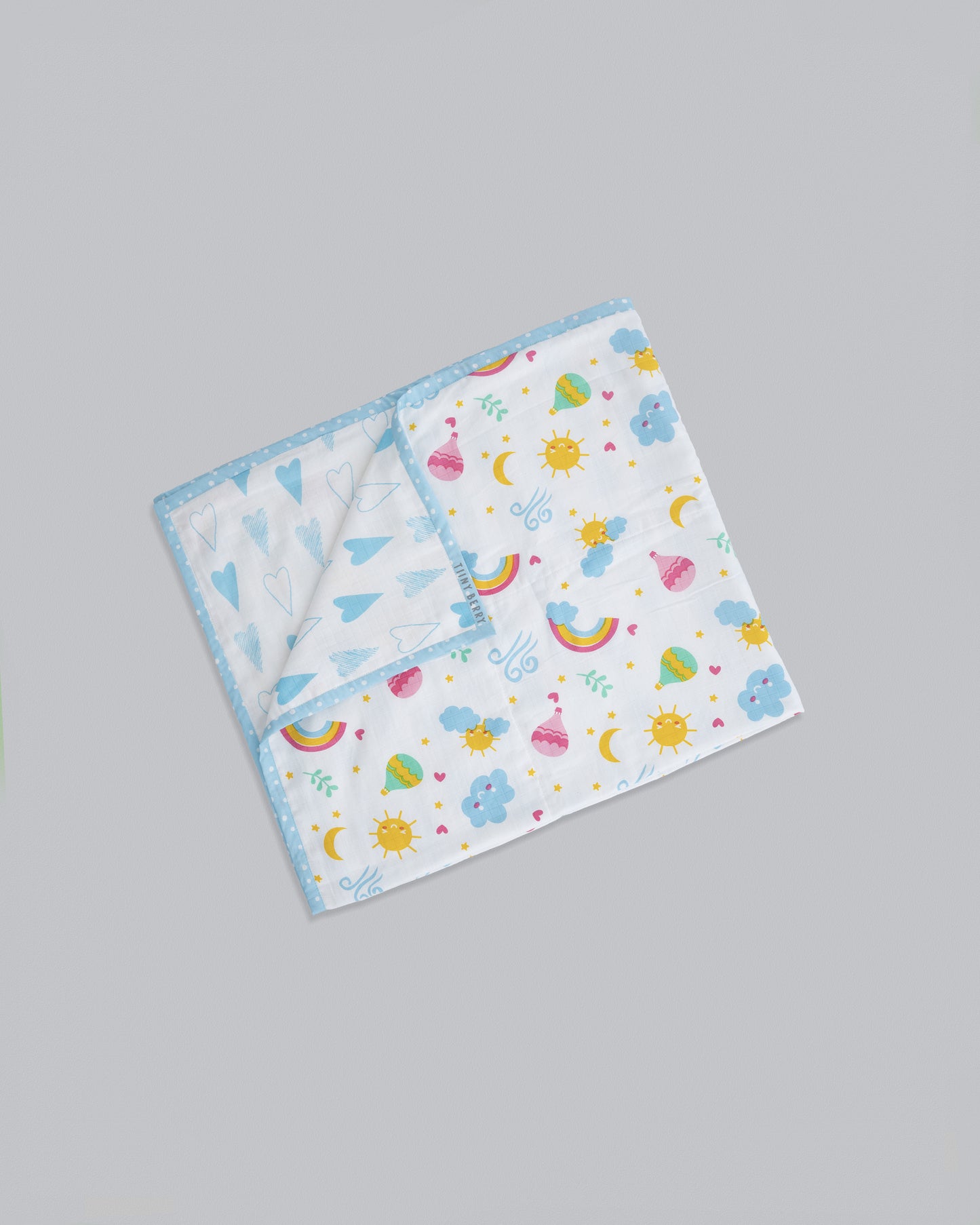 Muslin Reversable blanket - Up Above the Sky