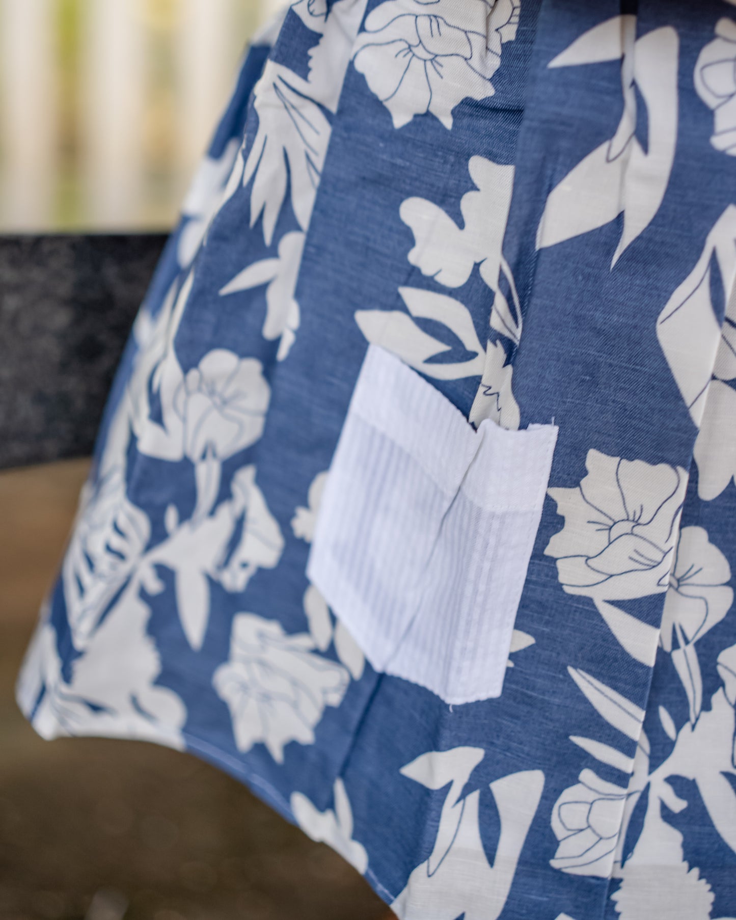 White And Blue Flowers Frock