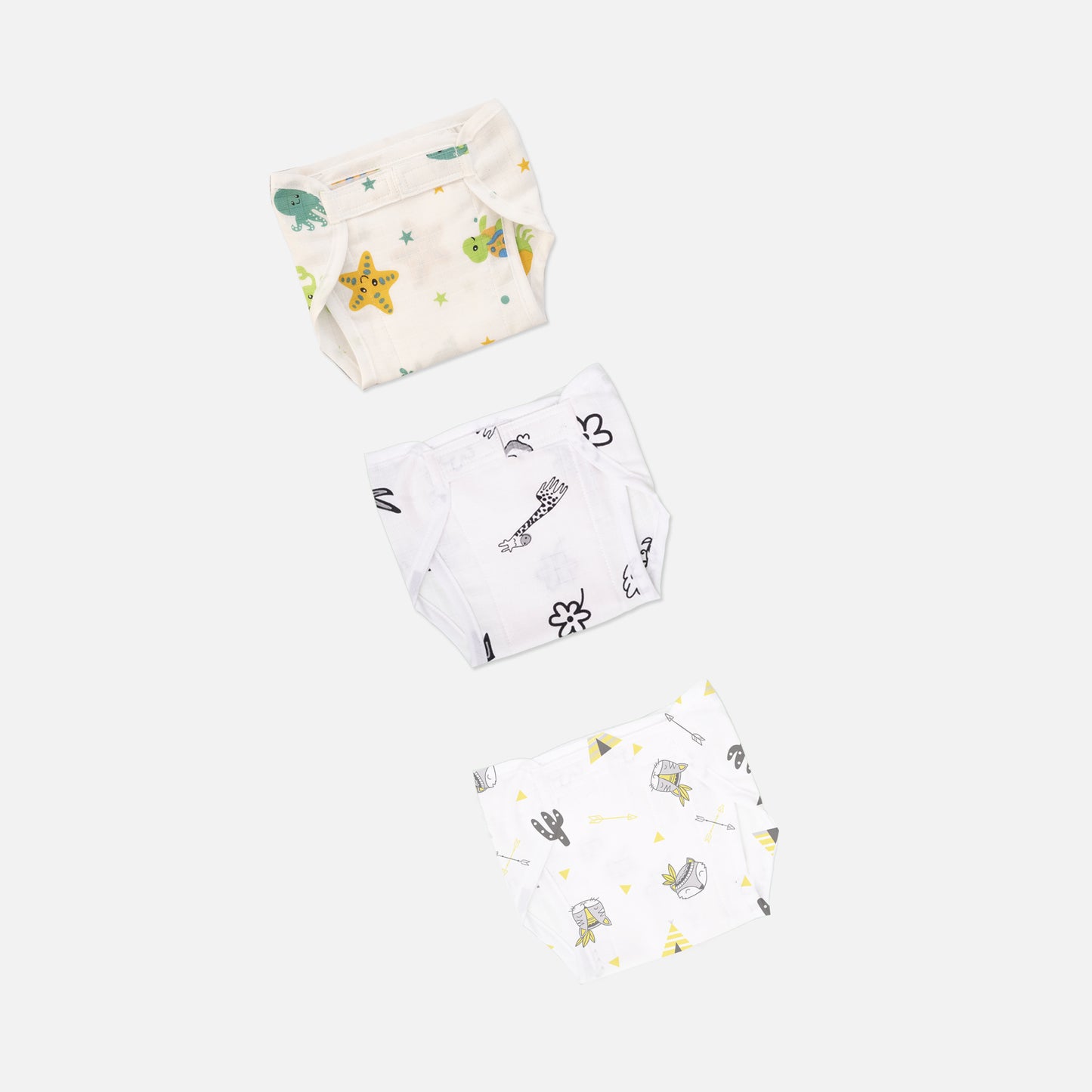 Velcro Nappy (3-6 months) Pack of 3