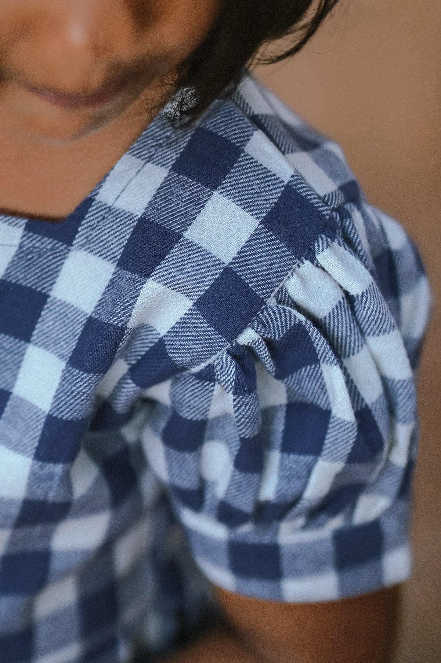 Chic White & Blue Checkered Co-Ord Set
