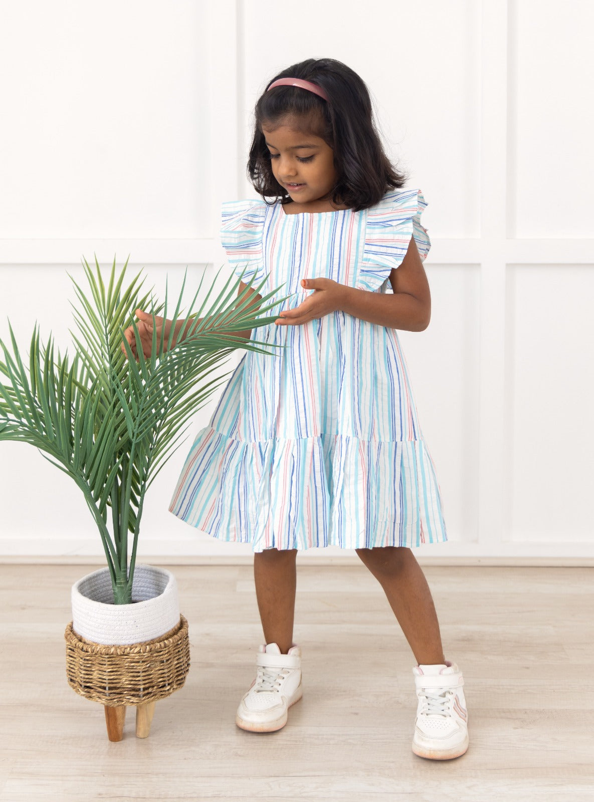 White & Blue Striped