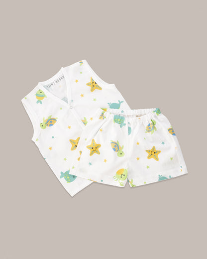 Comfy Wear shorts ( 6-12 Months )- Aqua