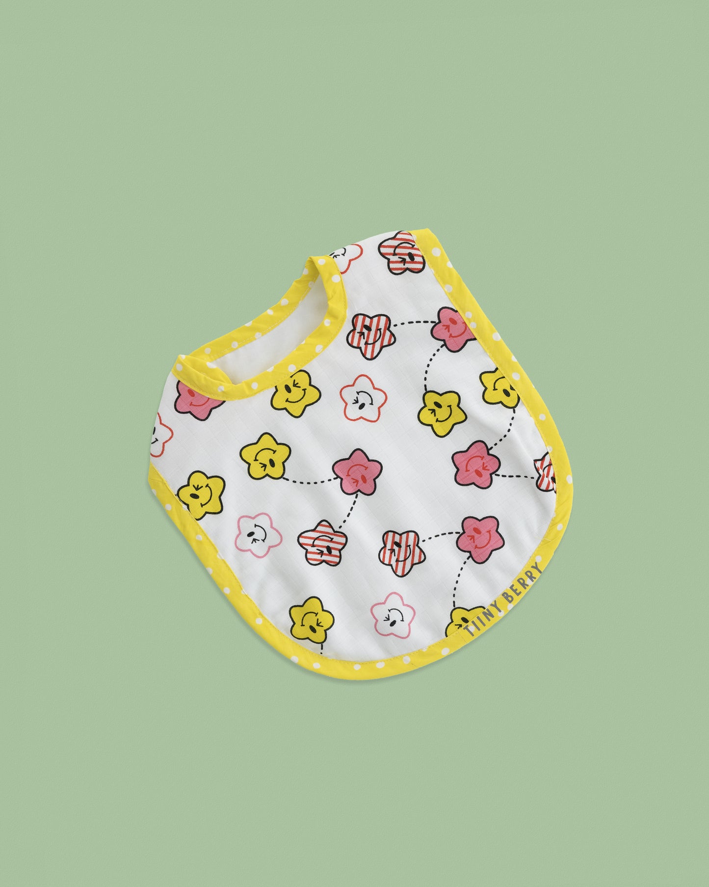 Muslin bib cloth  Smiling stars