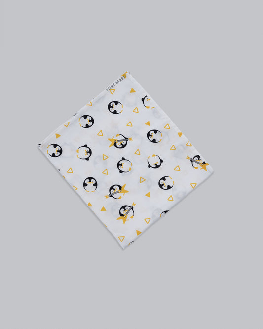 Small Muslin Towel - Musical Penguin