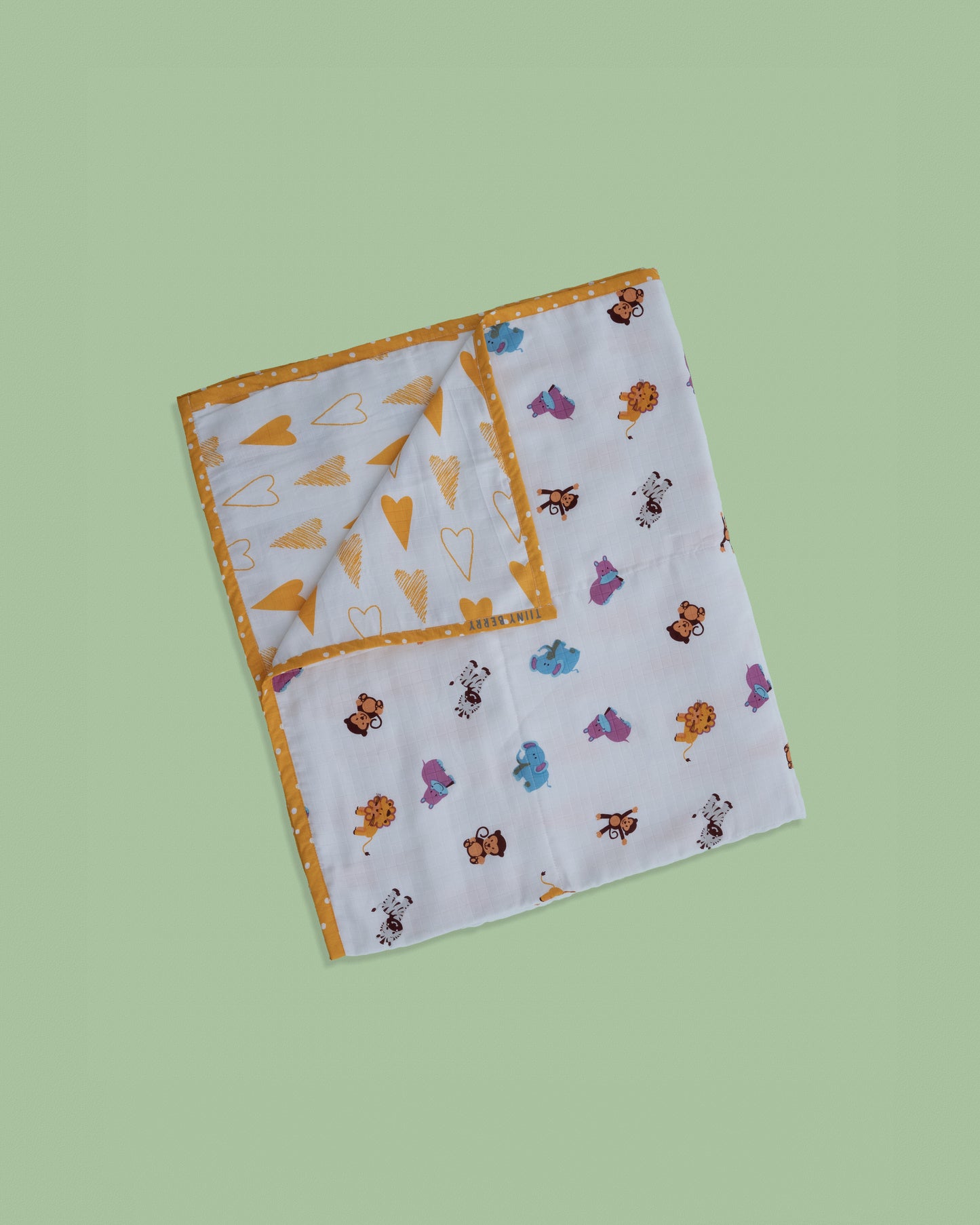 Muslin Reversable blanket -Zoo