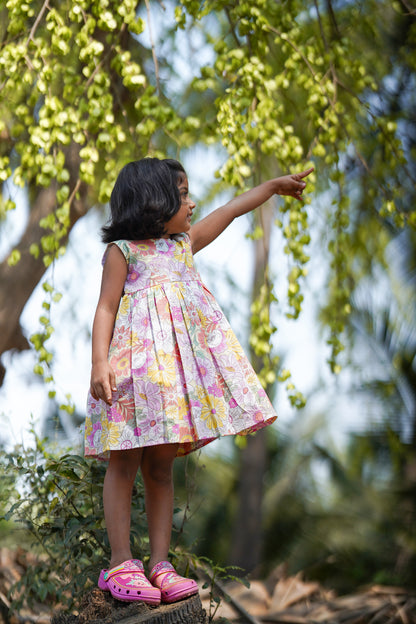 Floral Delight Sleeveless Frock