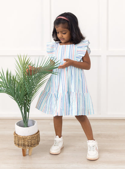 White & Blue Striped